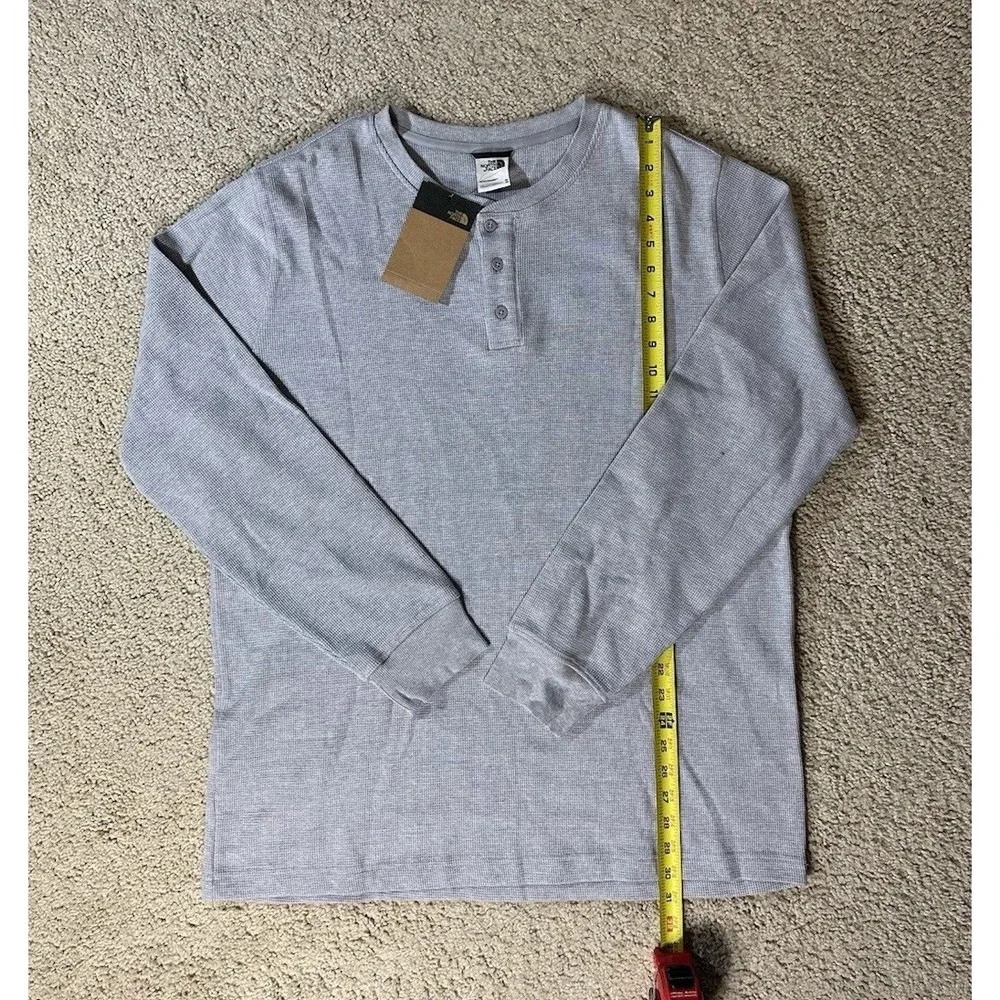 The North Face Terrain Waffle Knit Henley In Meld Gray Heather Men Size XL